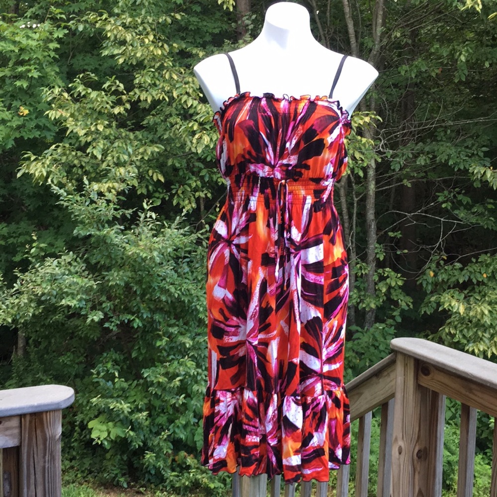Bison Bisou fiery flowers dress size 8